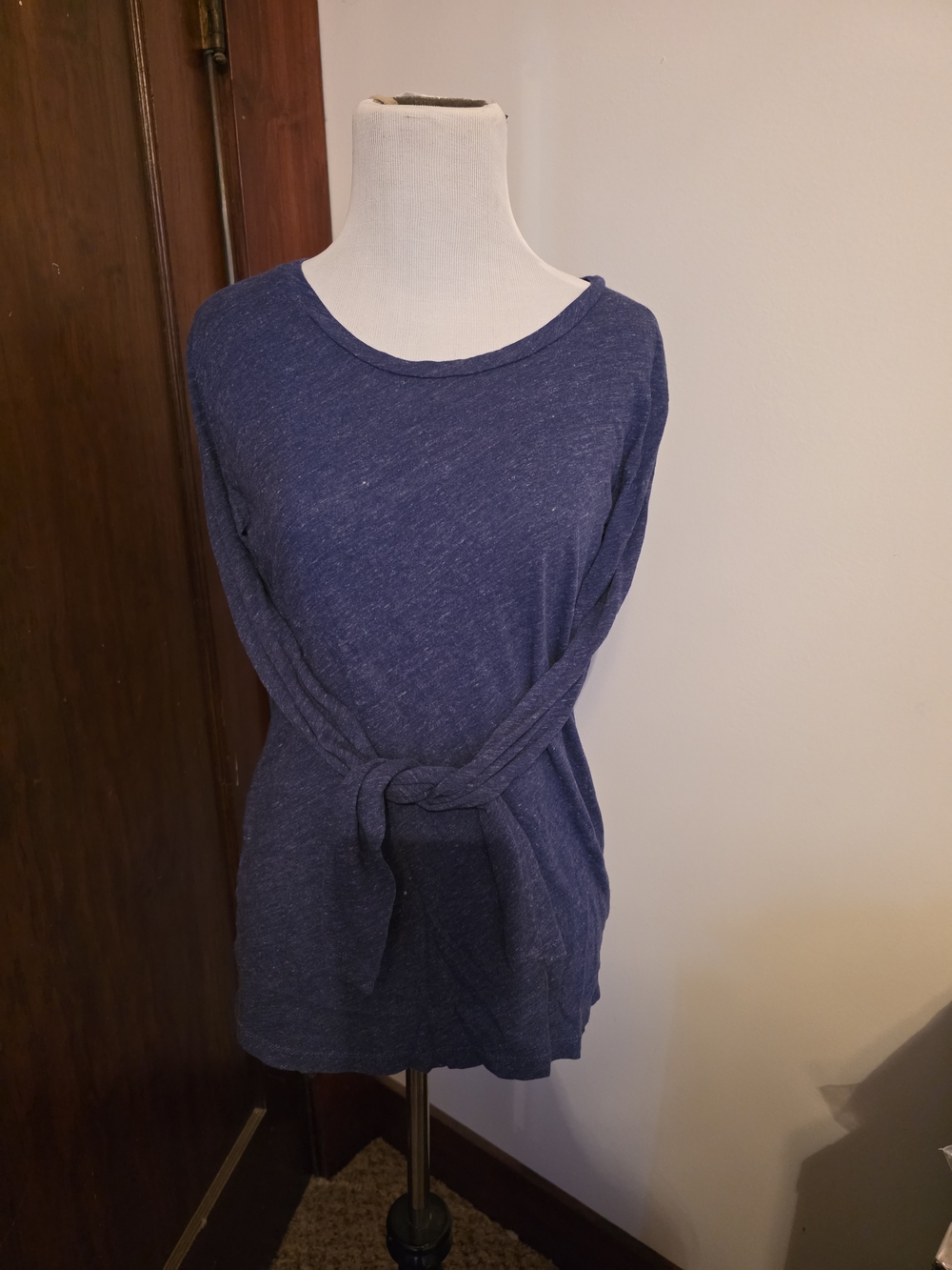 J. Crew Heathered Navy Long Sleeve Top